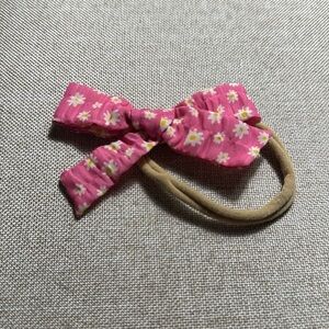 Little poppy co. Pink floral Bow headband